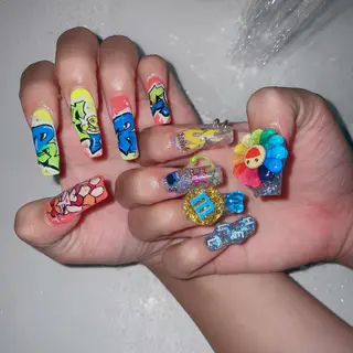 ロング ⛓Miyu ⛓のネイルデザイン