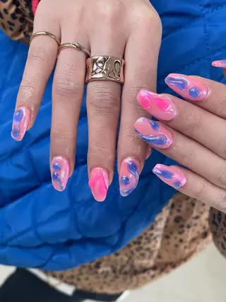 ロング m kaori𓃟のネイルデザイン