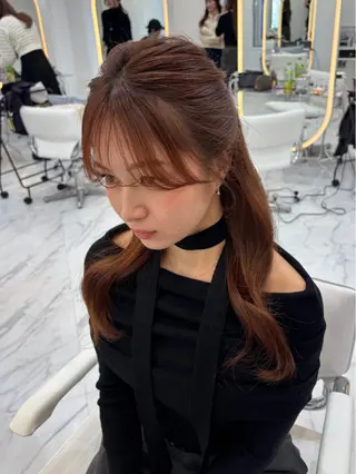 セミロング カラー レイヤーカット×暖色 カラー🎀ASAKAのヘアスタイル