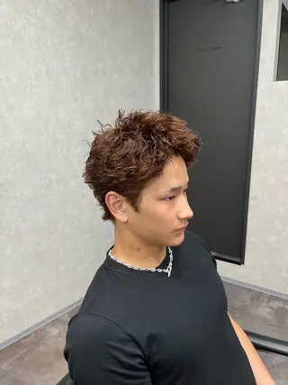 ショート カラー パーマ メンズ メンズ特化🔥　齋藤 航のヘアスタイル
