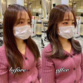 セミロング カラー パーマ ヘアアレンジ メンズ キッズ ネイル マツエク・マツパ アイブロウ 《褒められる》 透明感カラー/小嶋のヘアスタイル