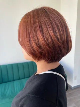 ショート カラー 艶カラー🌙縮毛矯正 /ボブ【Reina】のヘアスタイル