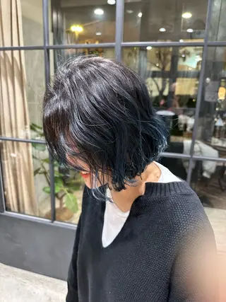 ミディアム 平野恵/透明感カラー ブリーチ/ボブのヘアスタイル