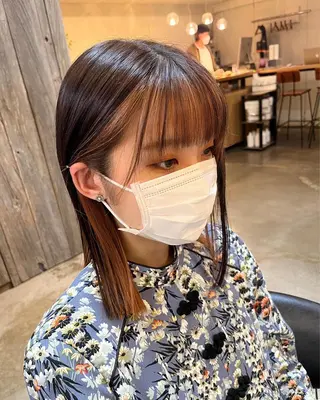 ミディアム カラー 三品 早妃のヘアスタイル