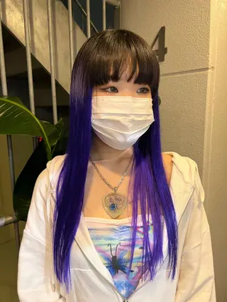 ロング カラー ハイトーン&髪質改善 &韓国エクステ🤎のヘアスタイル