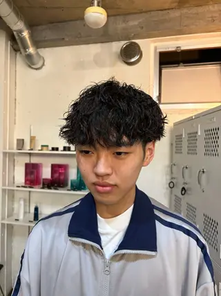 パーマ メンズ パーマ/カラー ブリーチ/廣田歩のヘアスタイル