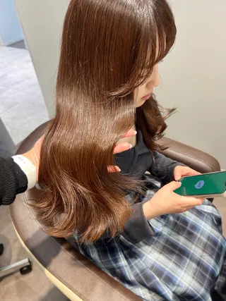 セミロング 韓国モテhair🍑 momoのヘアスタイル