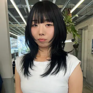ミディアム レイヤーカット カシマハヤトのヘアスタイル