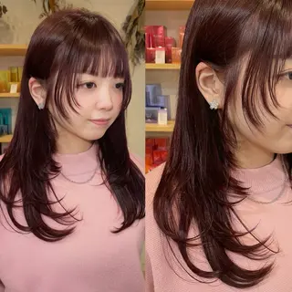 セミロング 似合わせカット/ 顔周り/Marinaのヘアスタイル