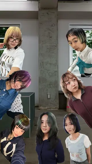 ミディアム カラー パーマ ヘアアレンジ 髪と音処　マトぺ所属・ダブルカラー/ボブ ブリーチカラー/ユリのヘアスタイル