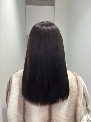 セミロング リン🔔ボブ cut ベージュカラー🤎のヘアスタイル