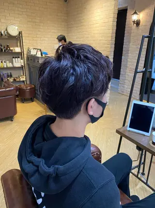 カラー パーマ メンズ 髪質改善 ヒデのヘアスタイル