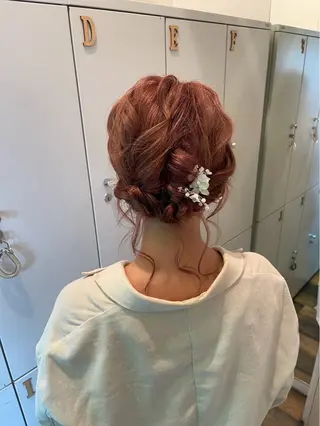 ロング ヘアアレンジ ハイトーンカラー/エ クステ/デザインのヘアスタイル