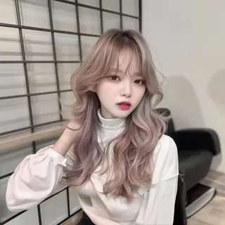 セミロング カラー 💖艶髪ブリーチ髪質 改善💖ケンシンのヘアスタイル