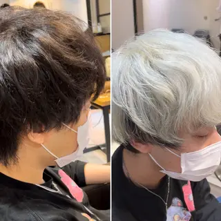 ショート カラー メンズ 🌿earth亀有店 【緑髪のノブ】🌿のヘアスタイル