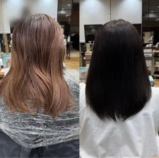 セミロング カラー 新宿透明感カラー 髪質改善/吉川怜奈のヘアスタイル