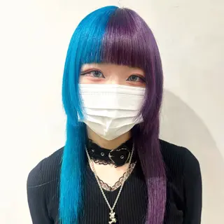 セミロング カラー デザインカラー/パー マ🦖外岡咲希🦖のヘアスタイル