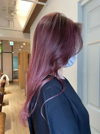 ミディアム カラー ケアブリーチ/ エクステ/レイヤーのヘアスタイル