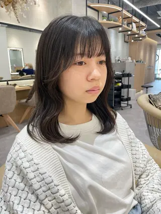 ミディアム レイヤー縮毛矯正 ささきすずね💗のヘアスタイル