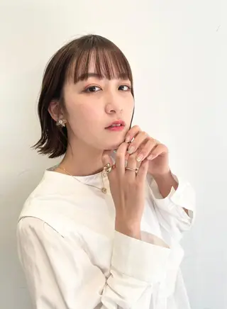 セミロング ブリーチ縮毛矯正 ハイライト/Yutoのヘアスタイル