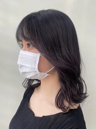 ミディアム カラー 韓国ヘア顔周りカット 艶髪ベージュtamaのヘアスタイル