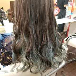 ロング カラー 植田 /エクステ /ブリーチ/髪質改善のヘアスタイル
