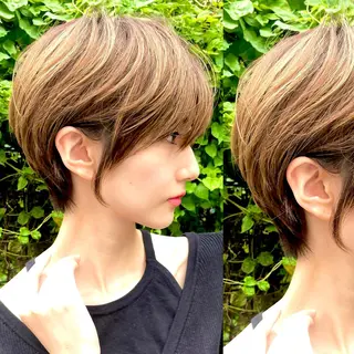 ショート カラー LucksiMie 銀座店所属・【韓国　レイヤー 髪質改善✨】かずのヘアスタイル
