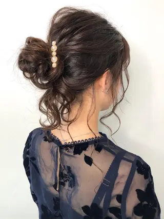 セミロング カラー GO TODAY SHAiRE SALON岡山所属・Sana/ 耳ツボ/インナーのヘアスタイル