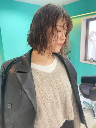 ミディアム パーマ 🫧ショート/ボブ 池袋西口・泡渕✂️のヘアスタイル