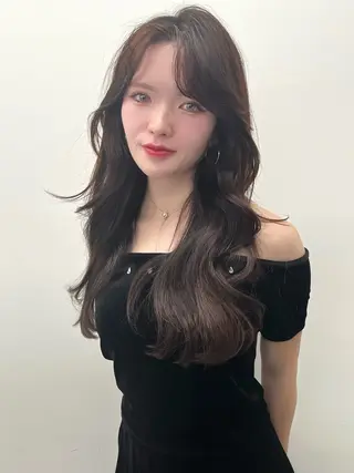ロング 韓国ハッシュカット/ 新宿/髪質改善/岡崎のヘアスタイル