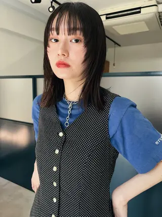 ミディアム 暖色/パーマ 🌼クニトウメイのヘアスタイル