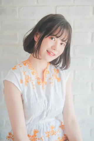 ミディアム カラー パーマ 増子 幹樹のヘアスタイル