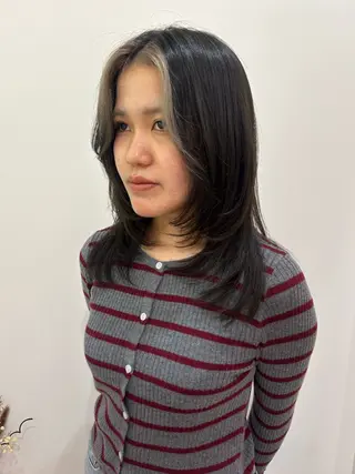 セミロング カラー お顔まわりカット/ 暖色カラー🍑Amiのその他イメージ