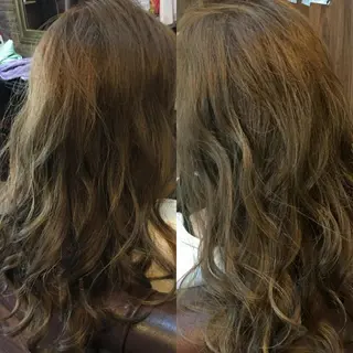 ロング パーマ 美髪 カラーリストのヘアスタイル