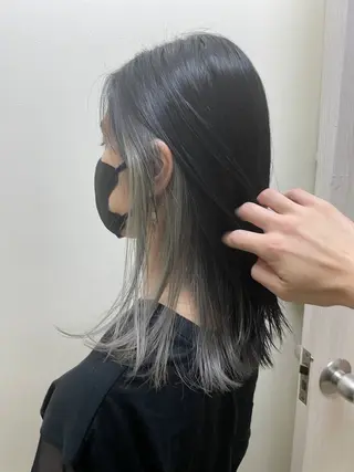 セミロング カラー eL HAIR SALON なんば店所属・ブリーチカラー特化 /焼田貴明のヘアスタイル