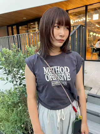 ミディアム カラー iet.所属・ウルフ/ボブ/耳ツボ ジュエリー◎ricoのヘアスタイル