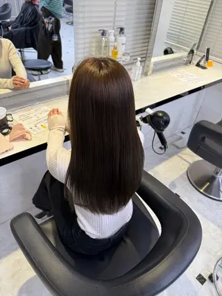 ロング カラー 韓国風🤍グレ ージュ🤍たくみのヘアスタイル