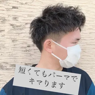 ショート カラー パーマ ヘアアレンジ メンズ ネイル マツエク・マツパ メンズ人気NO,1 Genieジーニーのヘアスタイル