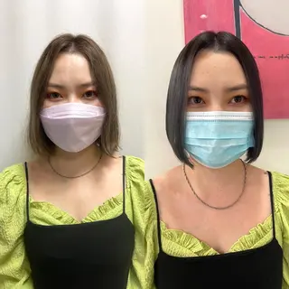 ショート カラー パーマ 髪質改善/縮毛矯正 /ブリーチ矯正/岡部のヘアスタイル