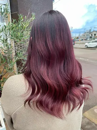 セミロング カラー ヘアアレンジ EARTH長岡店🩵 石原莉穂のヘアスタイル