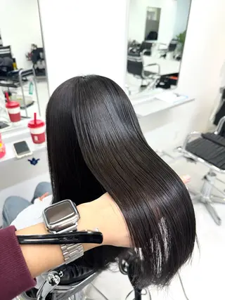 セミロング カラー ブリーチなしWカラー /艶カラー✨のヘアスタイル