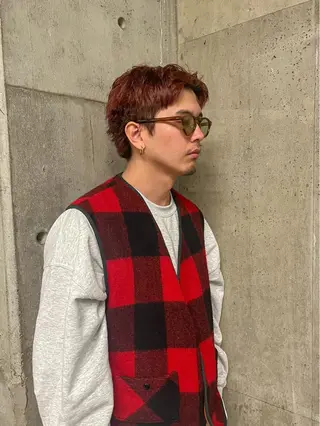 ショート カラー メンズ こっくりカラー/艶髪 /amy.山口瑞稀のヘアスタイル