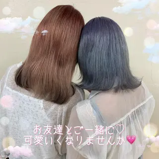 ミディアム カラー ヘアアレンジ 💕上野美容師☁ ブリーチ💖サワのヘアスタイル
