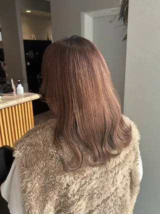 ミディアム カラー パーマ、ダブル カラー、上野星也のヘアスタイル