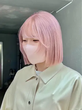 ショート カラー ムラ修正💎 艶髪ハイトーン💎のヘアスタイル