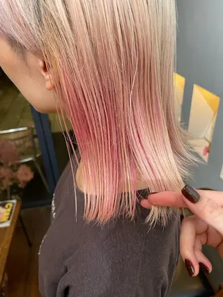 ミディアム カラー パーマ ヘアアレンジ 🪽艶感× hair ｜kazaneのヘアスタイル