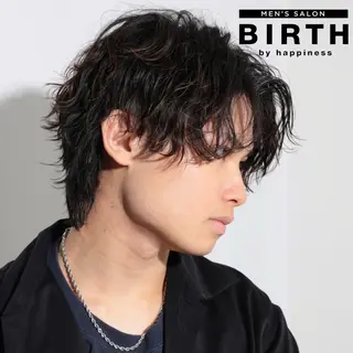 ミディアム パーマ メンズ BIRTH by happiness所属・【ニュアンスパーマ】 西岡拓海のヘアスタイル