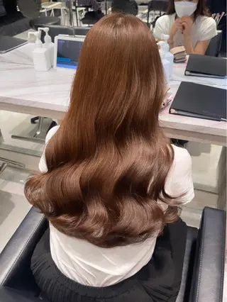 ロング カラー パーマ ヘアアレンジ メンズ キッズ ネイル マツエク・マツパ アイブロウ 🎀韓国スタイル YURINA🎀のヘアスタイル