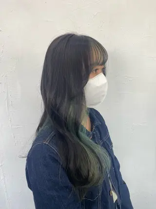 ロング カラー 青木 妃代梨のヘアスタイル
