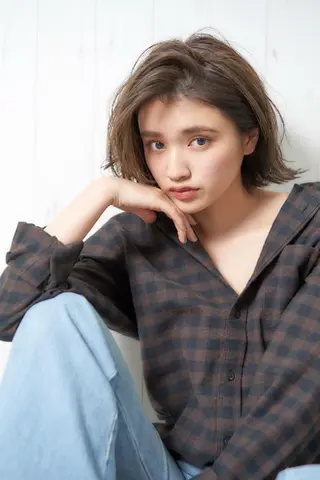 ミディアム カラー パーマ GO TODAY SHAiRE SALON キラリトギンザ店所属・🐱higajo🐱 比嘉門(ヒガジョウ)のヘアスタイル